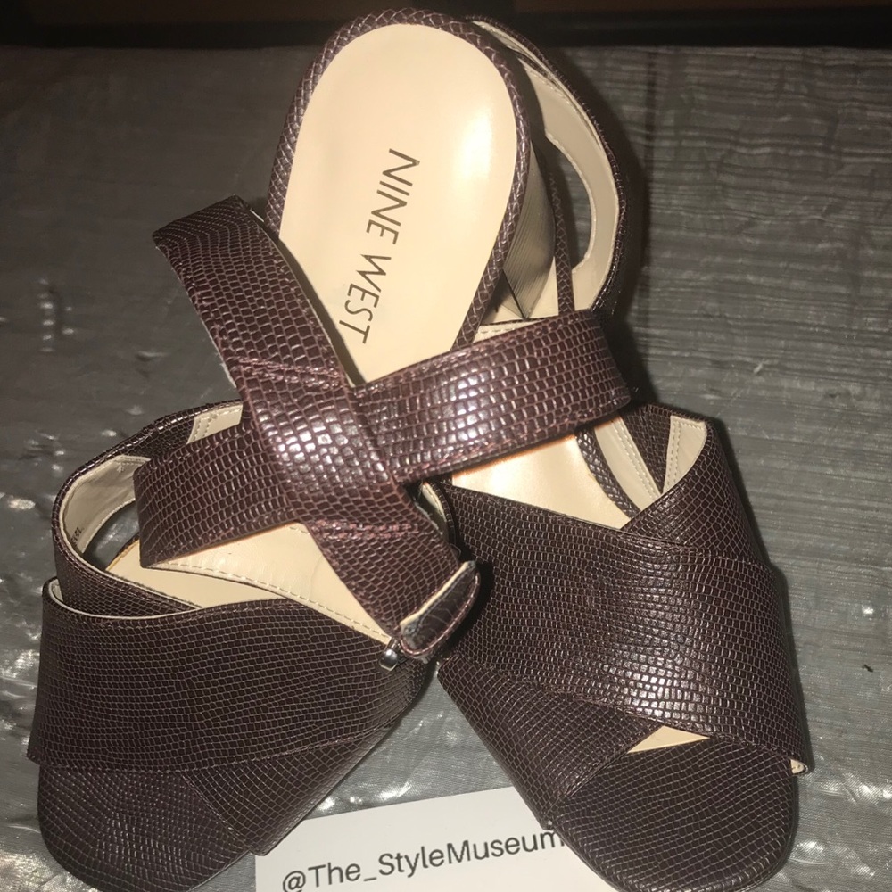 Nine West Brown Platform Sandals